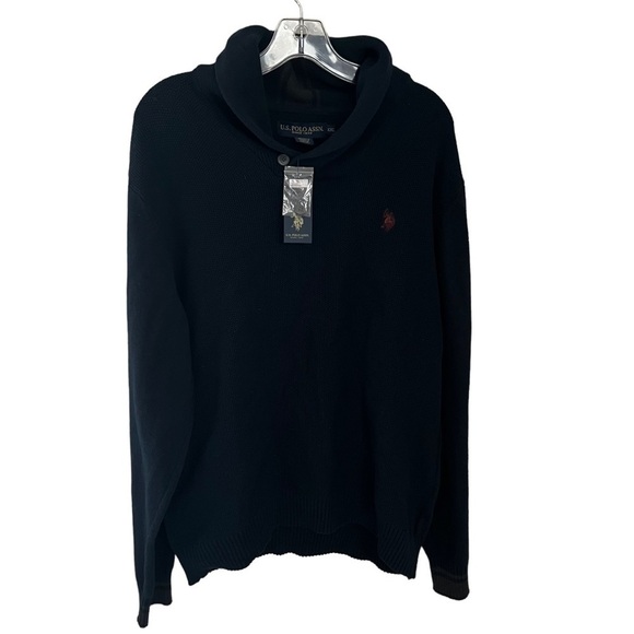US Polo Assn - Mens Navy Pullover Sweater with Rolled Collar New With Tags XXL - Picture 1 of 6